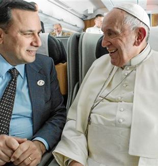 Andrea Monda with Pope Francis